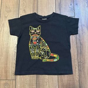 Vintage youth sugar skull cat graphic tee size‎ small